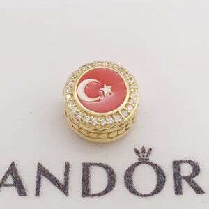 Pandora Turkey Flag pendant Gold-Plated